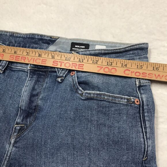 VOLCOM Solver Jean Men 29(30x28) Modern Straight Stretch Med Light Wash Surf - Picture 6 of 16